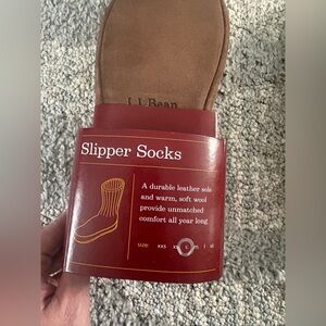 L.L. Bean Slipper Socks - Warm Brown Unisex - Men’s 7.5-8.5     Women’s 9-10